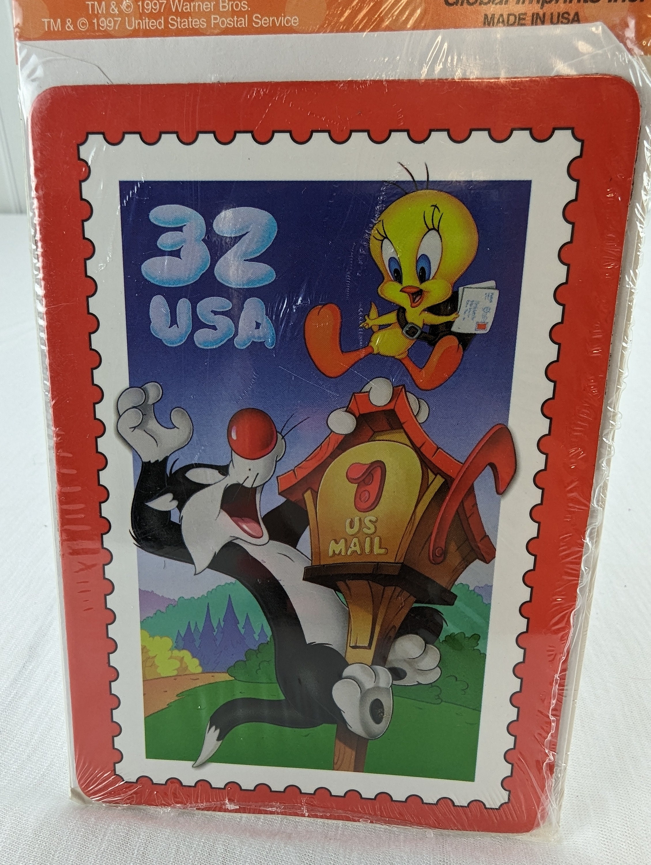 1997 Looney Tunes Stamp Collection Magnetic Greeting Card With