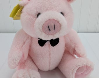 Steven Smith Pink Pig Plush 9" Stuffed Animal 2003 World Pork Expo Snaptag Rare