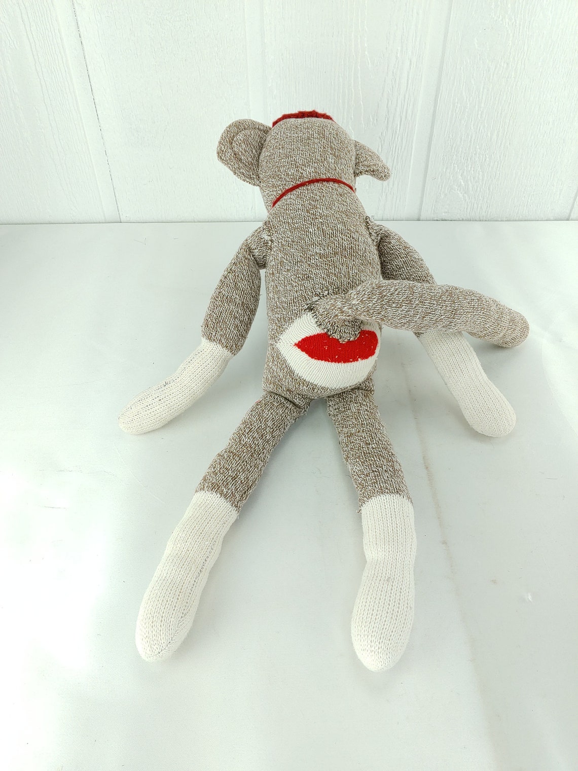 Vintage Handmade Sock Monkey Plush Doll 21 Stuffed Toy Etsy