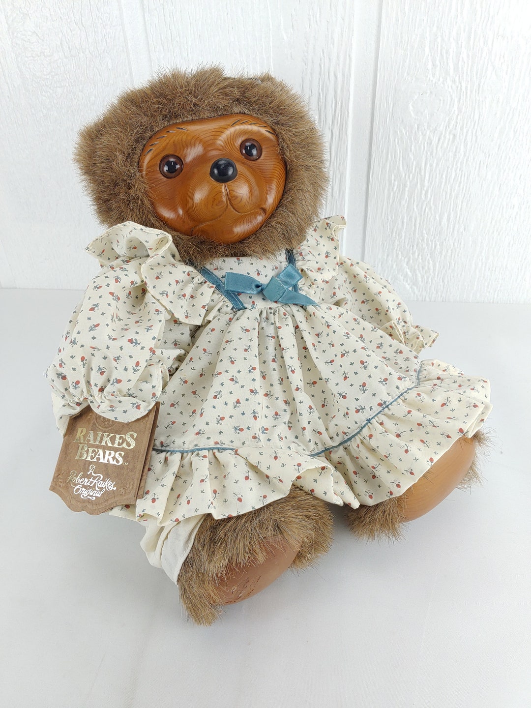 1985 Robert Raikes Bears Chelsea Wood Face Teddy Bear Plush Etsy