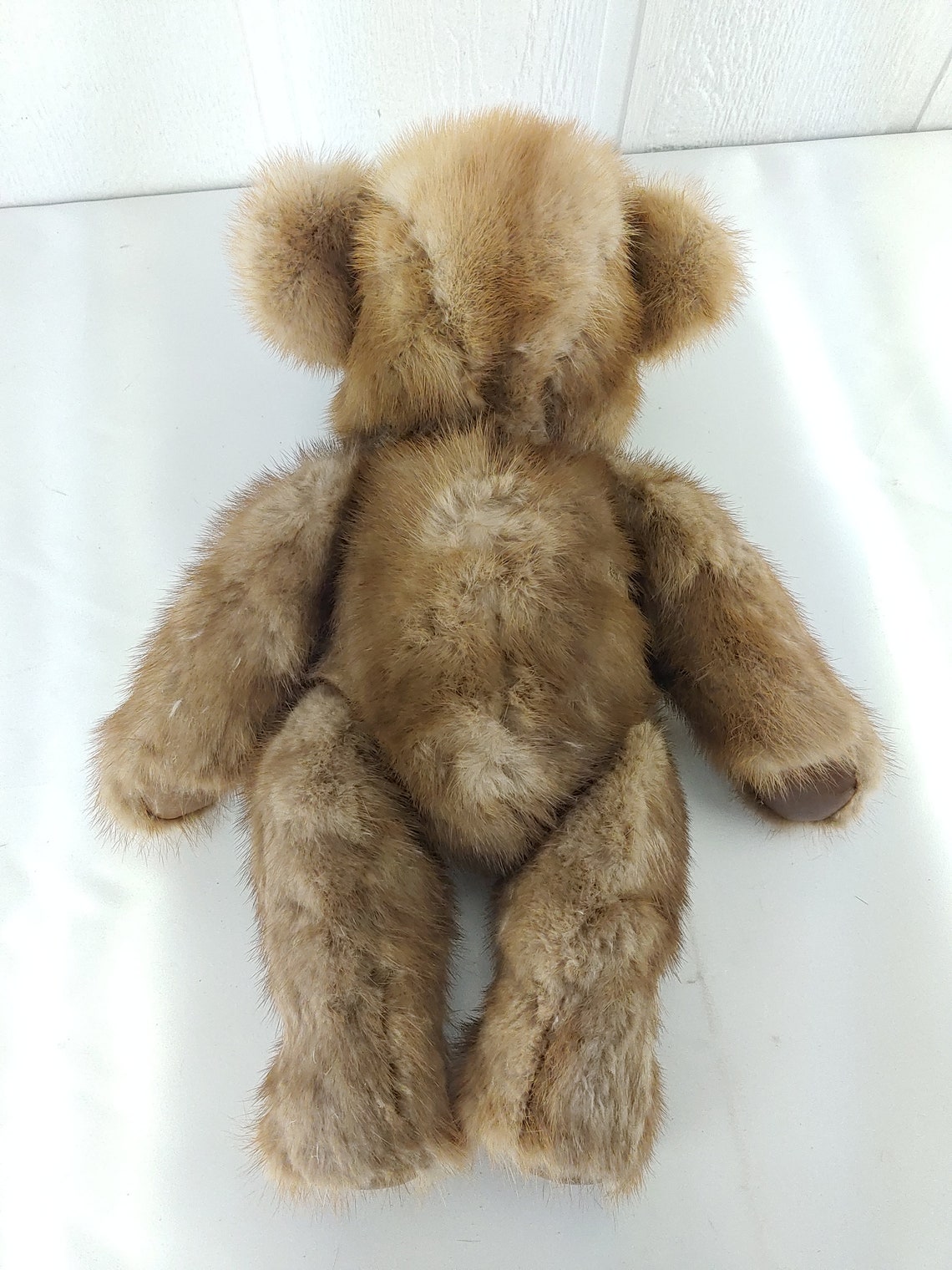 Mink Fur Jointed Teddy Bear Plush 18 Stuffed Animal Etsy