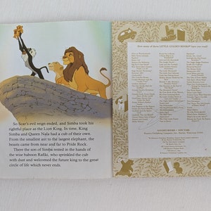 Vintage Little Golden Book Disney's the Lion King Children's Book 107 ...