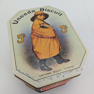 Puszka metalowa na ciasteczka Uneeda w stylu vintage, reprodukcja National Biscuit Canister Bristol