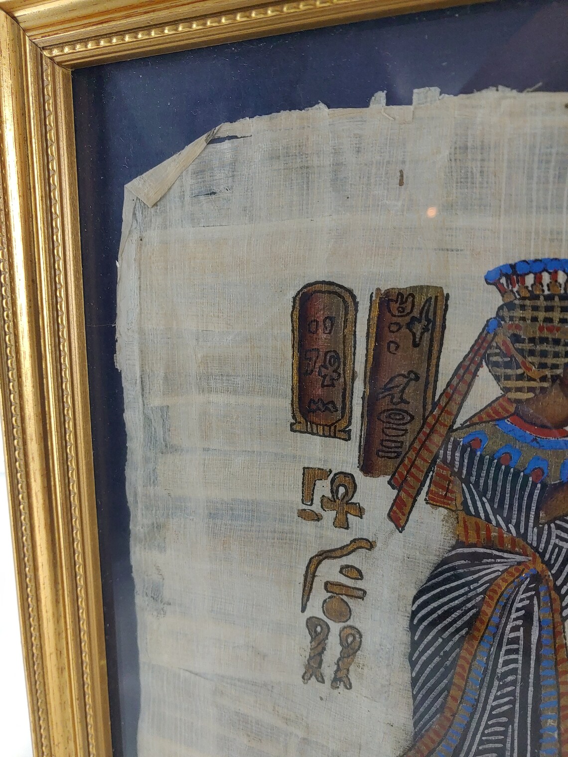 Hand Painted Egyptian Art Papyrus Paper Painting Framed Etsy