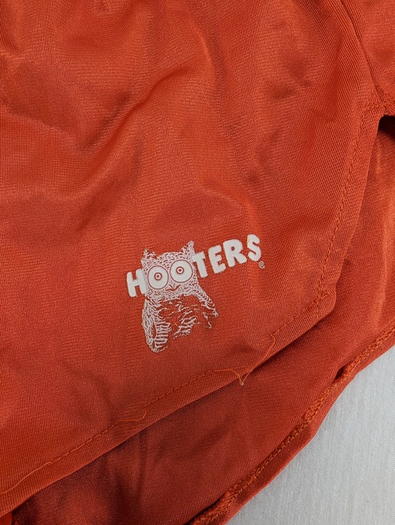 Vintage Nylon Hooters Shorts Orange 3XS Booty USA… - image 2