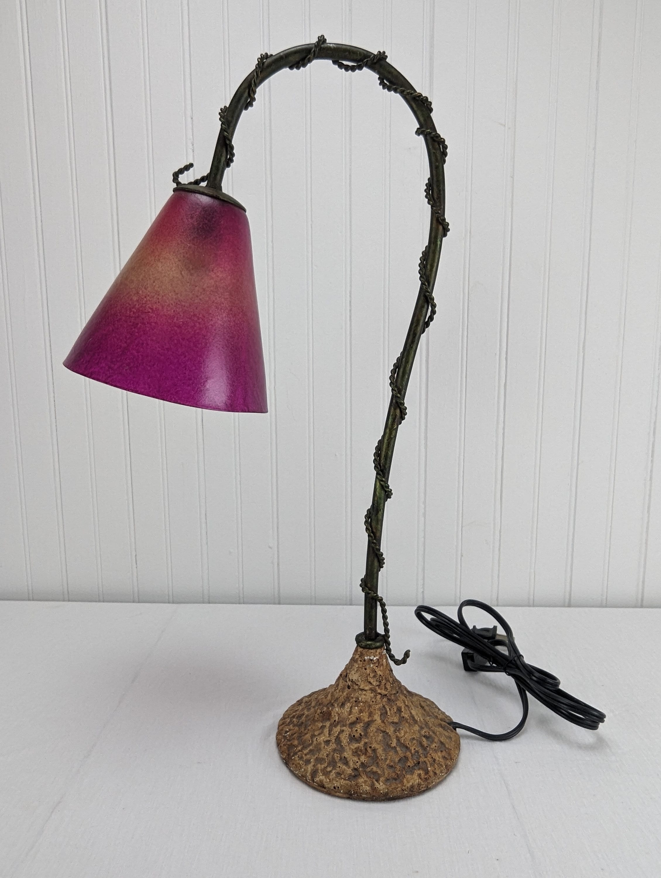 2003 Tarogo Table Lamp Gooseneck 205398 Purple Shade Fairy