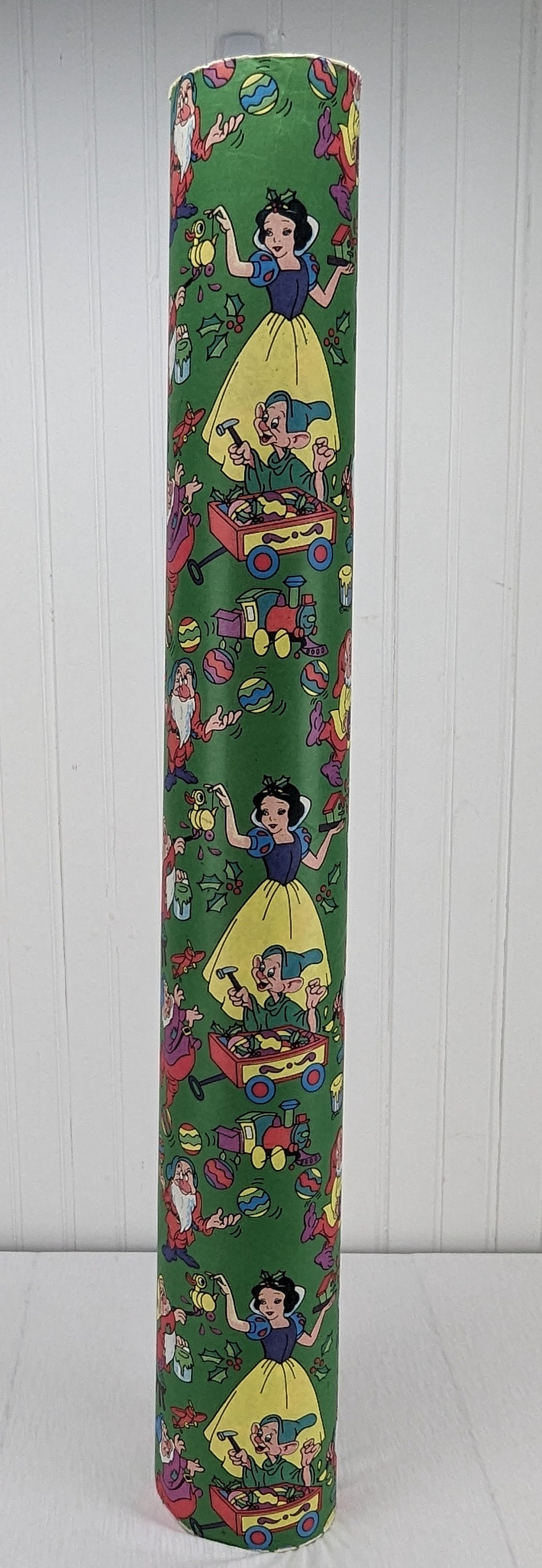 Vintage Snow White and the Seven Dwarfs Partial Roll of Wrapping