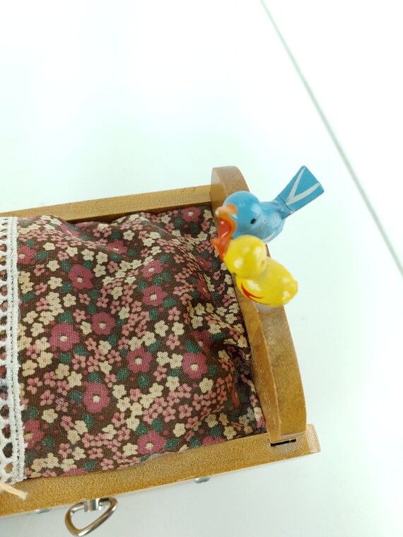Vintage Schmid Music Box Cradle 122 Brahms Lullaby Japan