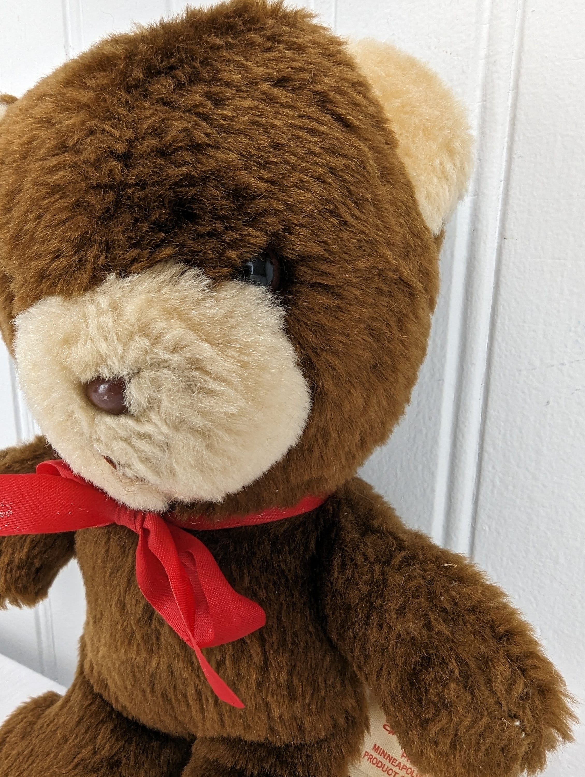 Vintage Animal Fair Brown Teddy Bear Plush 9" Stuffed Animal Beige Face ...