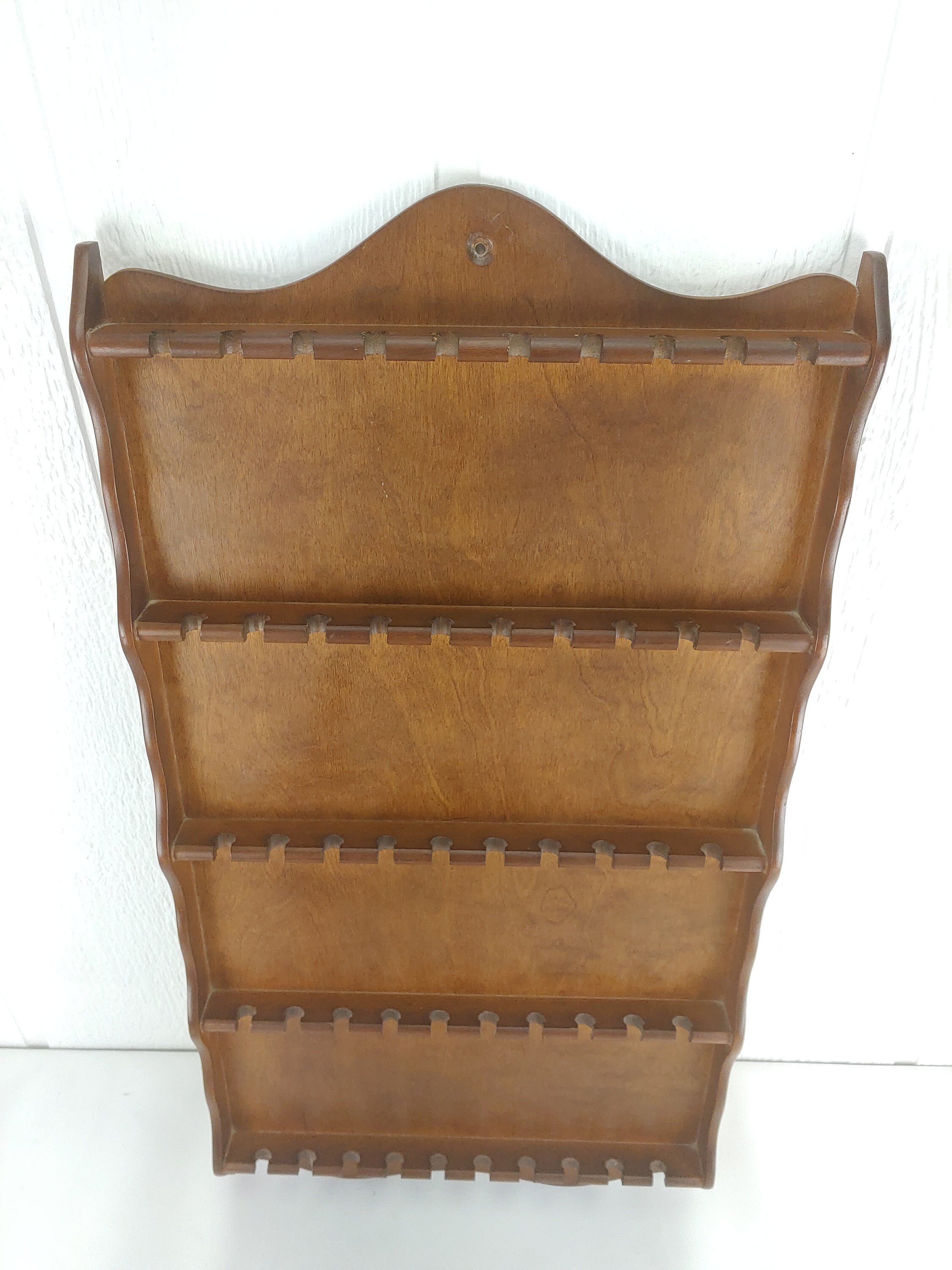 Vintage Wooden Spoon Rack Hold 50 Souvenir Spoons Display Etsy