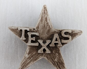 Vintage DeMoss Texas Fridge Magnet Star Brown Refrigerator Decor 1993