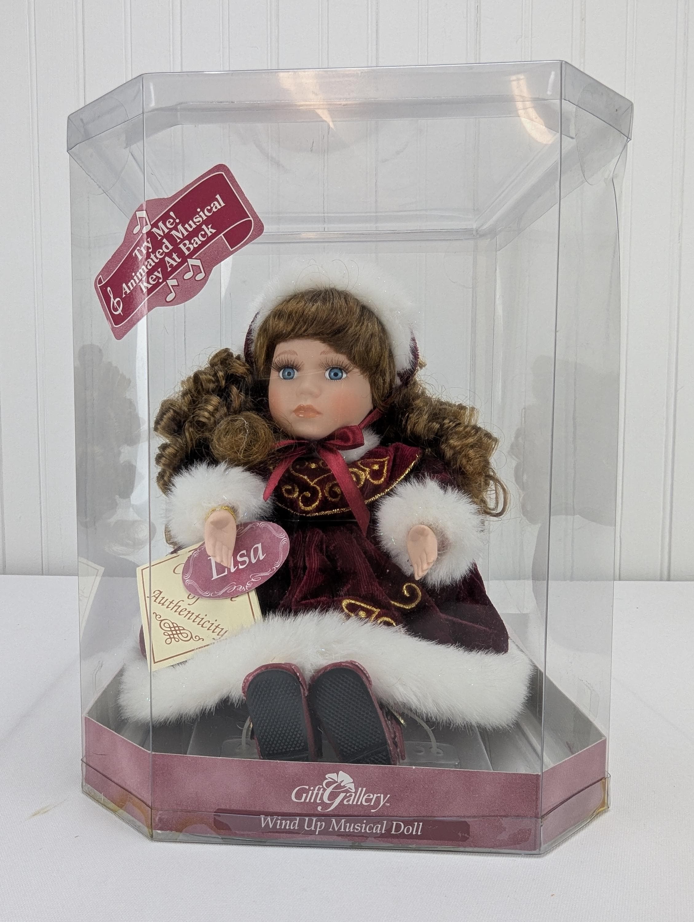 Vintage Porcelain Wind up Musical Doll Lisa Mozart's Lullaby Gift