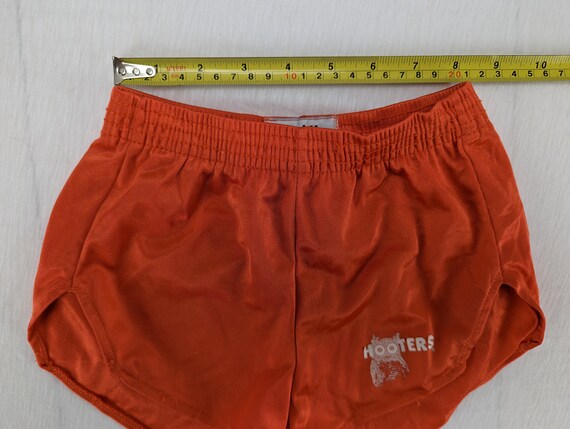 Vintage Nylon Hooters Shorts Orange 3XS Booty USA… - image 9