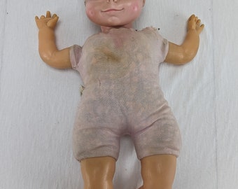 Vintage Eugene Baby Puppe 1976 Stoffkörper Vinyl Kopf Arme Beine 14 "Geliebt