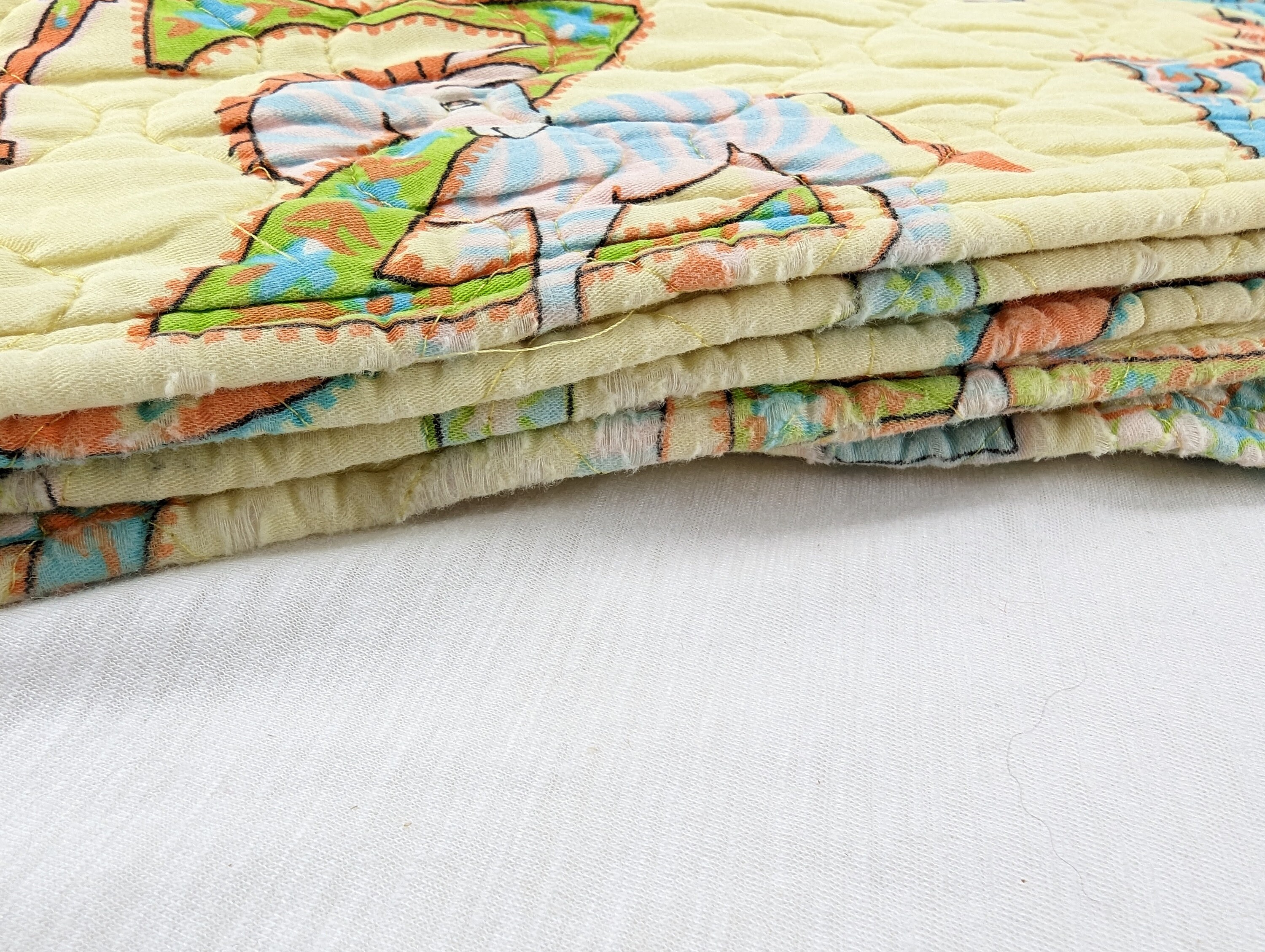 Vintage Baby Blanket Yellow Alphabet Theme Retro Kitsch Nursery 39  display picture 1