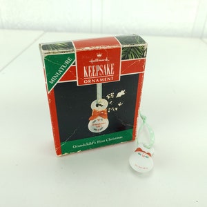 Hallmark Grandchild&#39;s First Christmas Miniature Keepsake Ornament 1991 Christmas