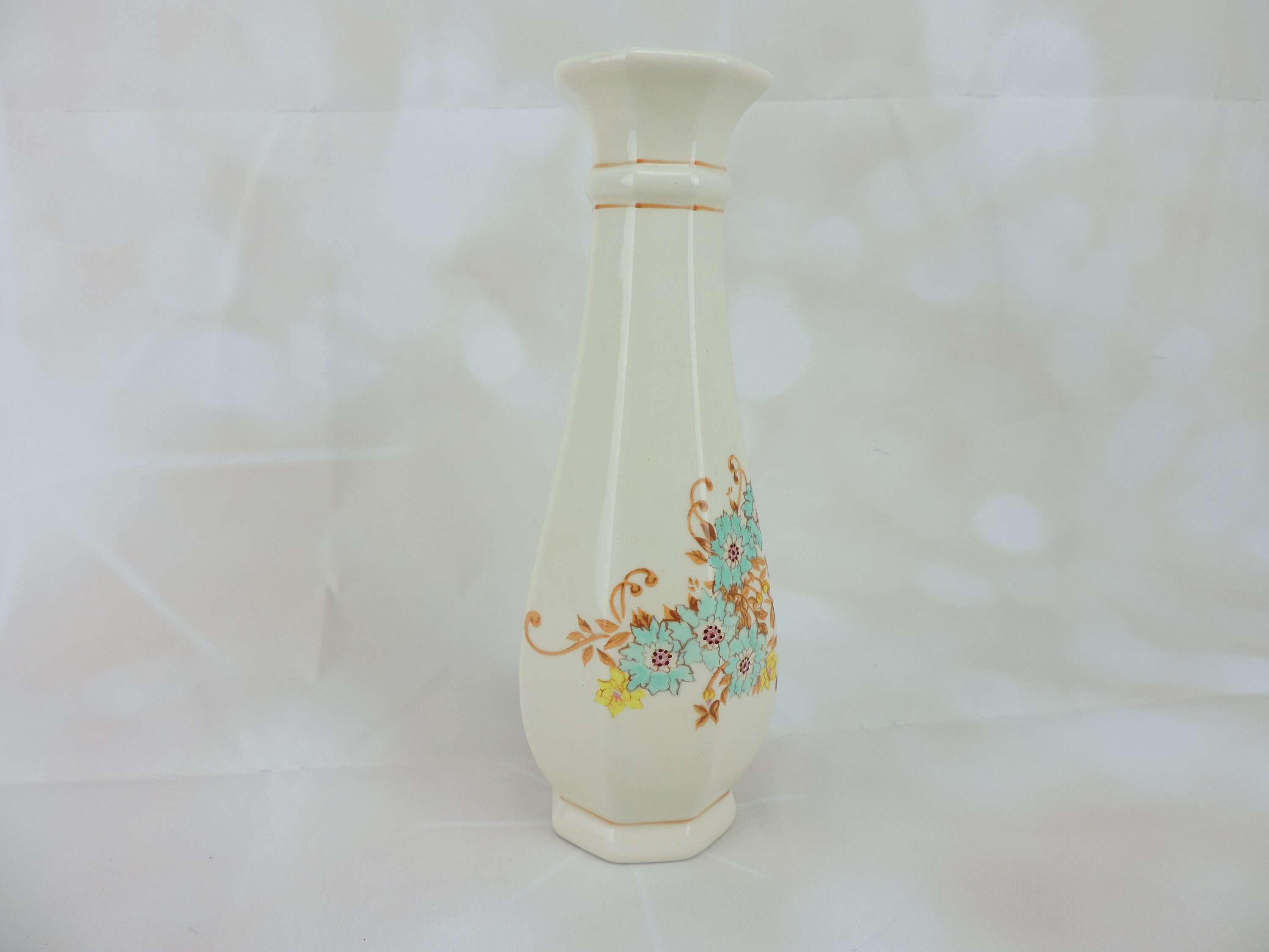 1983 Vintage FTD Flower Bud Vase Ceramic Blue Flowers Portugal Etsy