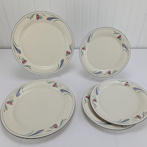 Lenox Chinastone Poppies on Blue 2 Dinner Plates 3 Bread Salad Plate Dining USA