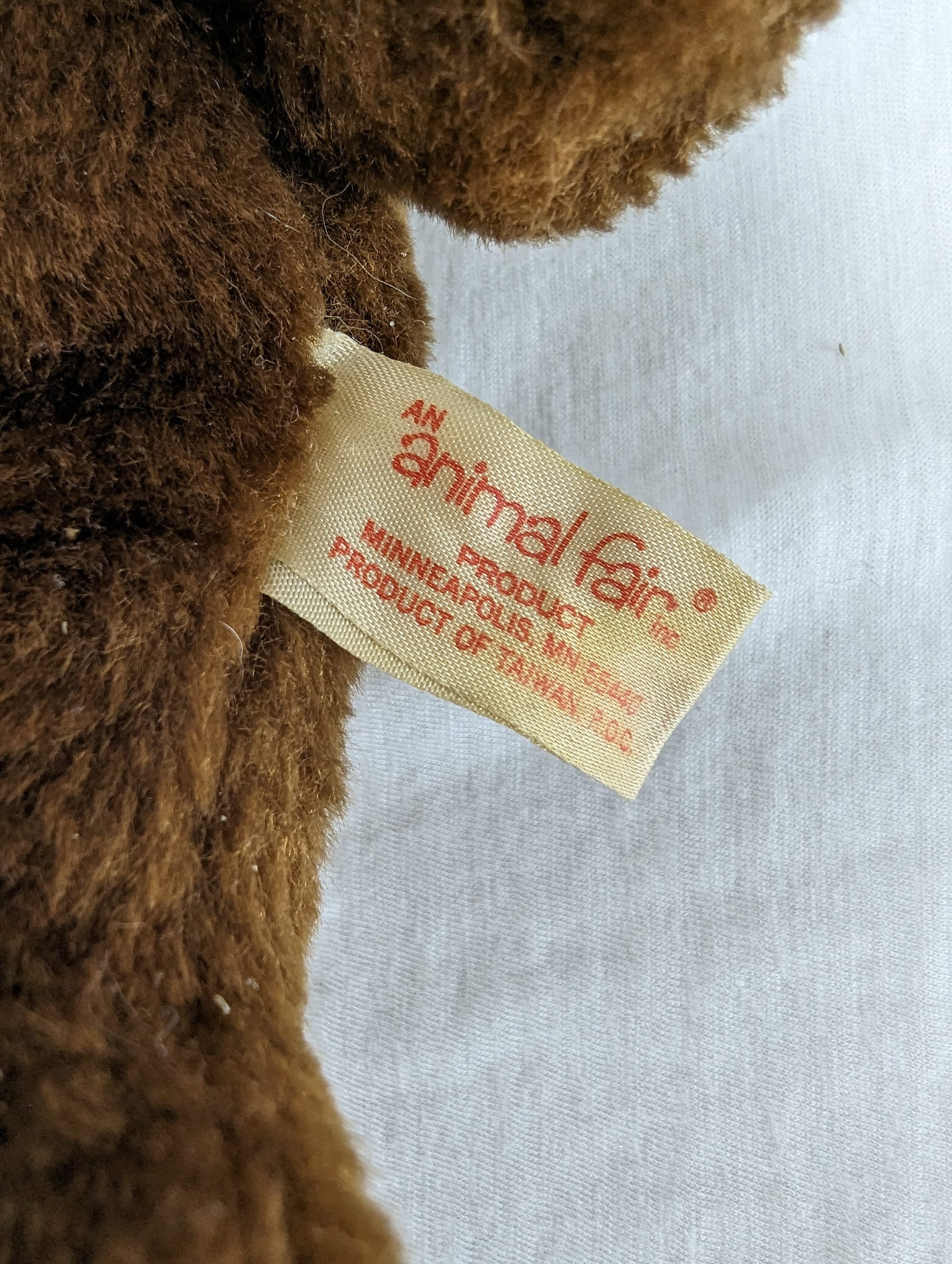 Vintage Animal Fair Brown Teddy Bear Plush 9" Stuffed Animal Beige Face ...