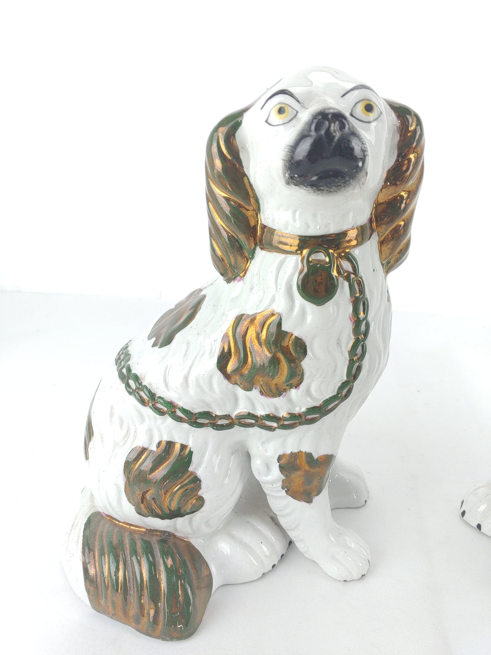 Vintage Staffordshire Dogs Pair Porcelain Statues 6 Etsy
