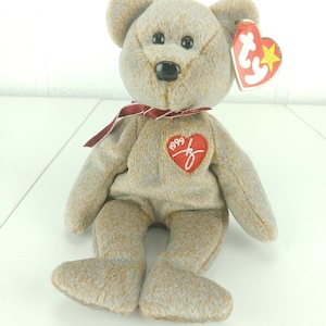 Ty Original Beanie Baby 1999 Signature Bear Plush 8&quot; Stuffed Animal Tags