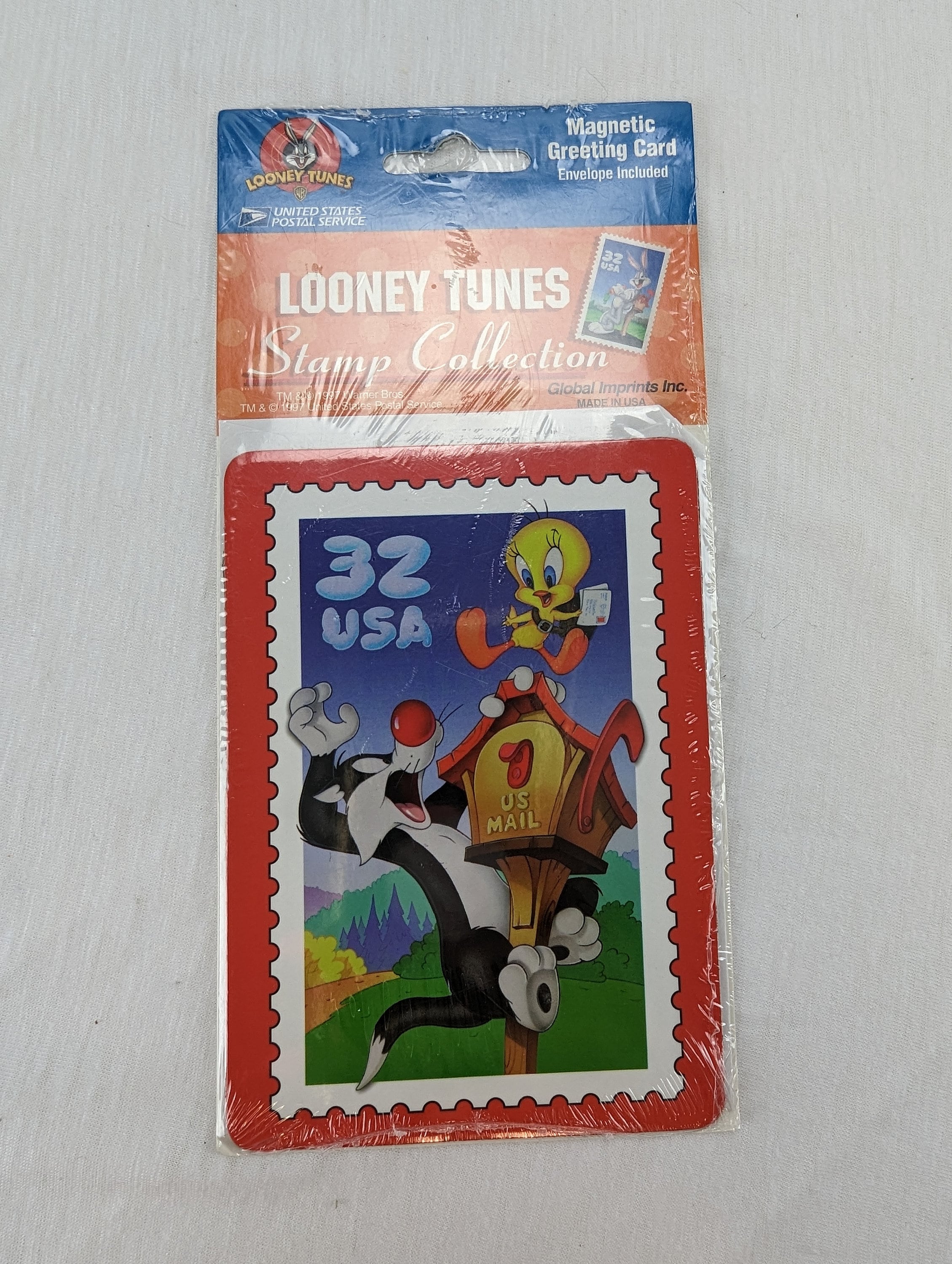 1997 Looney Tunes Stamp Collection Magnetic Greeting Card With