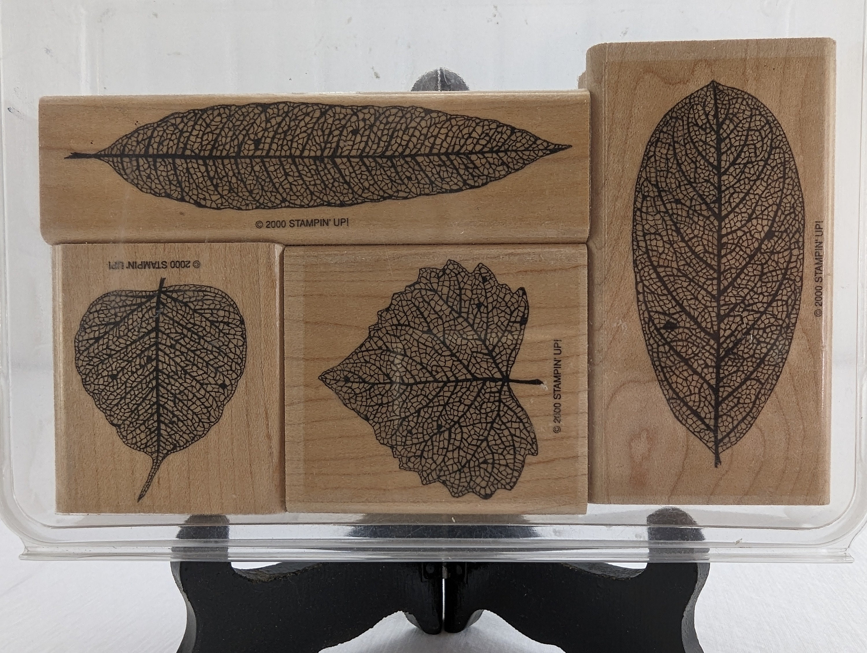 2000 Stampin' Up Autumn Leaves Rubber Mounted Stamp Set of 4 Card Making Craft