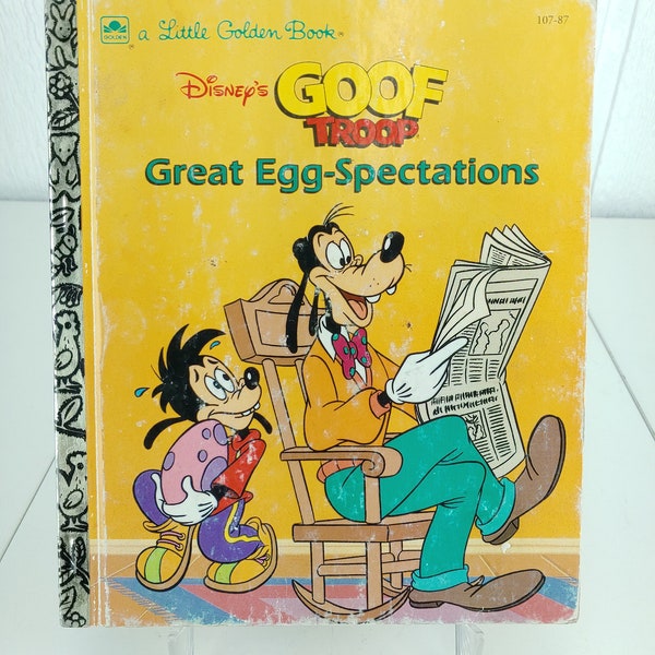 Vintage Little Golden Books Disney es Goof Troop Great Egg-Spectations Kinderbuch 107-87