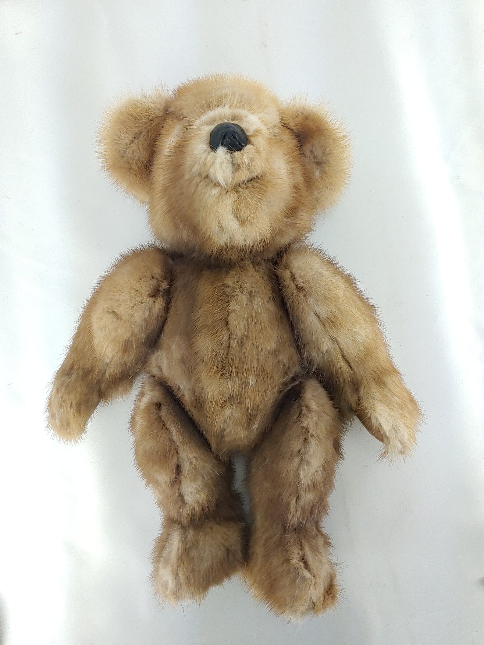 Mink Fur Jointed Teddy Bear Plush 18 Stuffed Animal Etsy