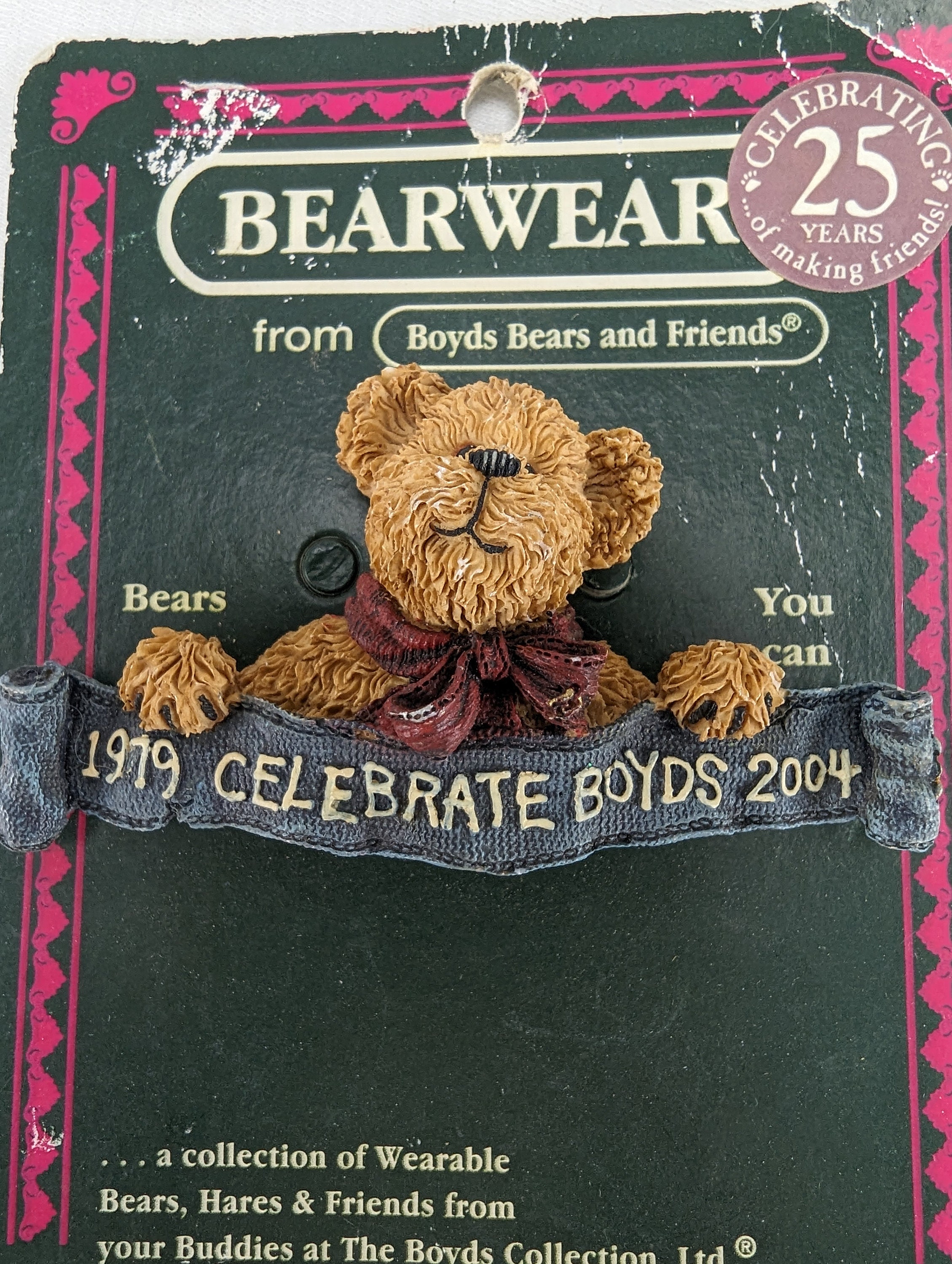 Boyds Bears & Friends ベアウェア ラペルピン ブローチ 2004 25周年