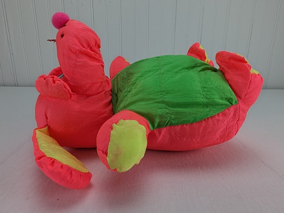 Toy O Rama Nylon Dog Plush Bright Neon Orange 10