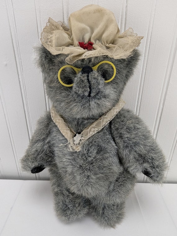 Vintage Kent Collectibles Gray Grandma Teddy Bear Plush 12