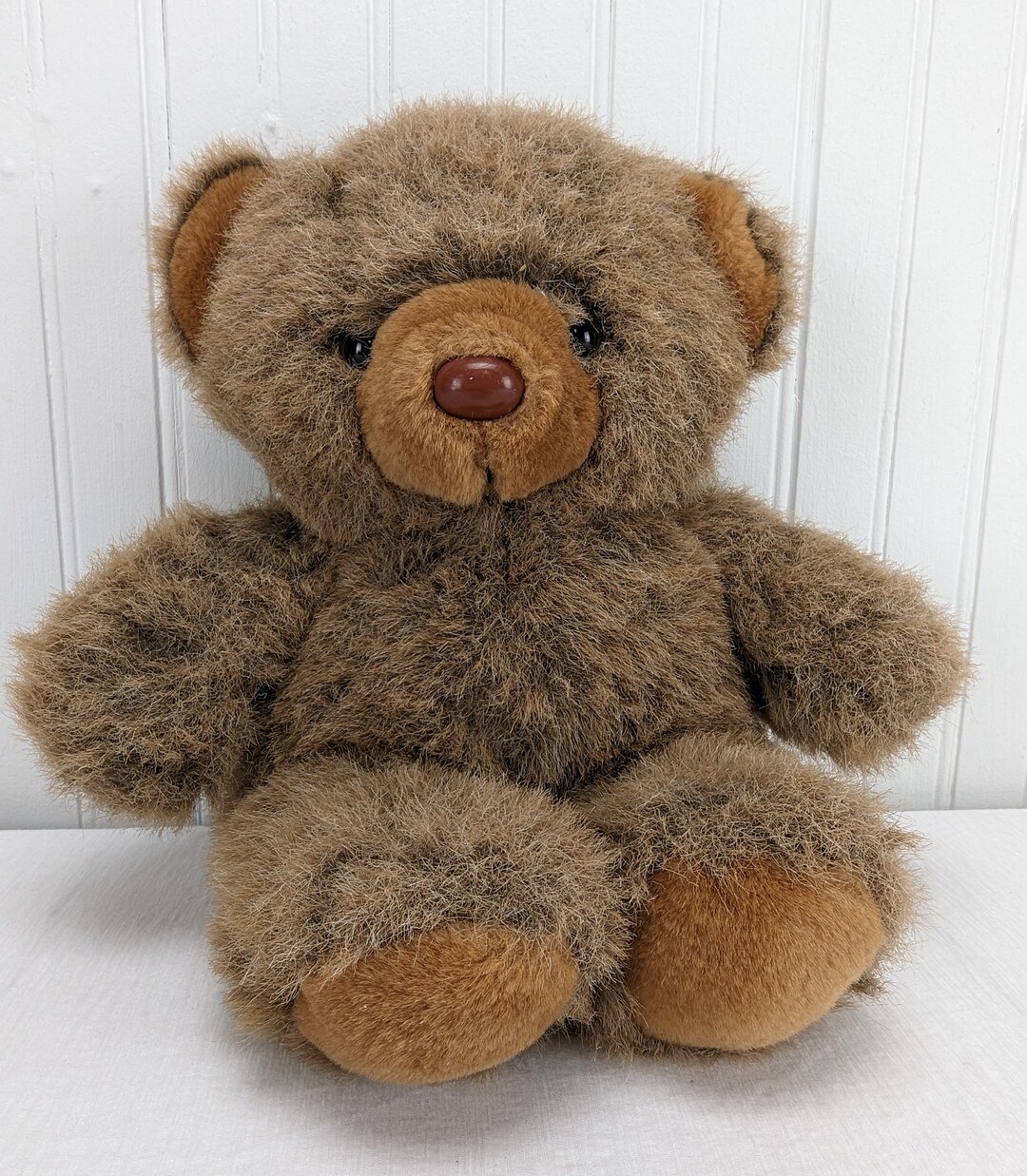 Vintage Cuddle Wit Brown Teddy Bear Plush 12" Stuffed Animal Two Tone ...
