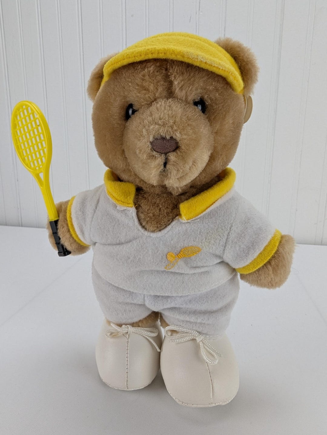 Dabid Olson オリジナルエッチング　テニスベア Vintage Dakin Brown Teddy Bear Tennis Pro Plush 9