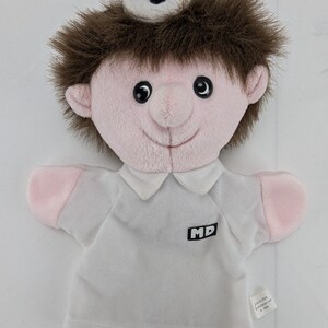 Vintage Plushpups Doctor and Nurse Plush Hand Puppets 11