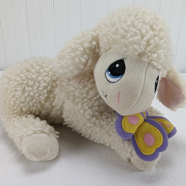 Vintage Precious Moments Musical Baby Lamb Plush Wind Up Stuffed Animal 1999 Luv