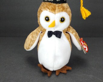 Ty Beanie Baby Wisest Owl Plush 6.5" Stuffed Animal Class of 2000 Tags