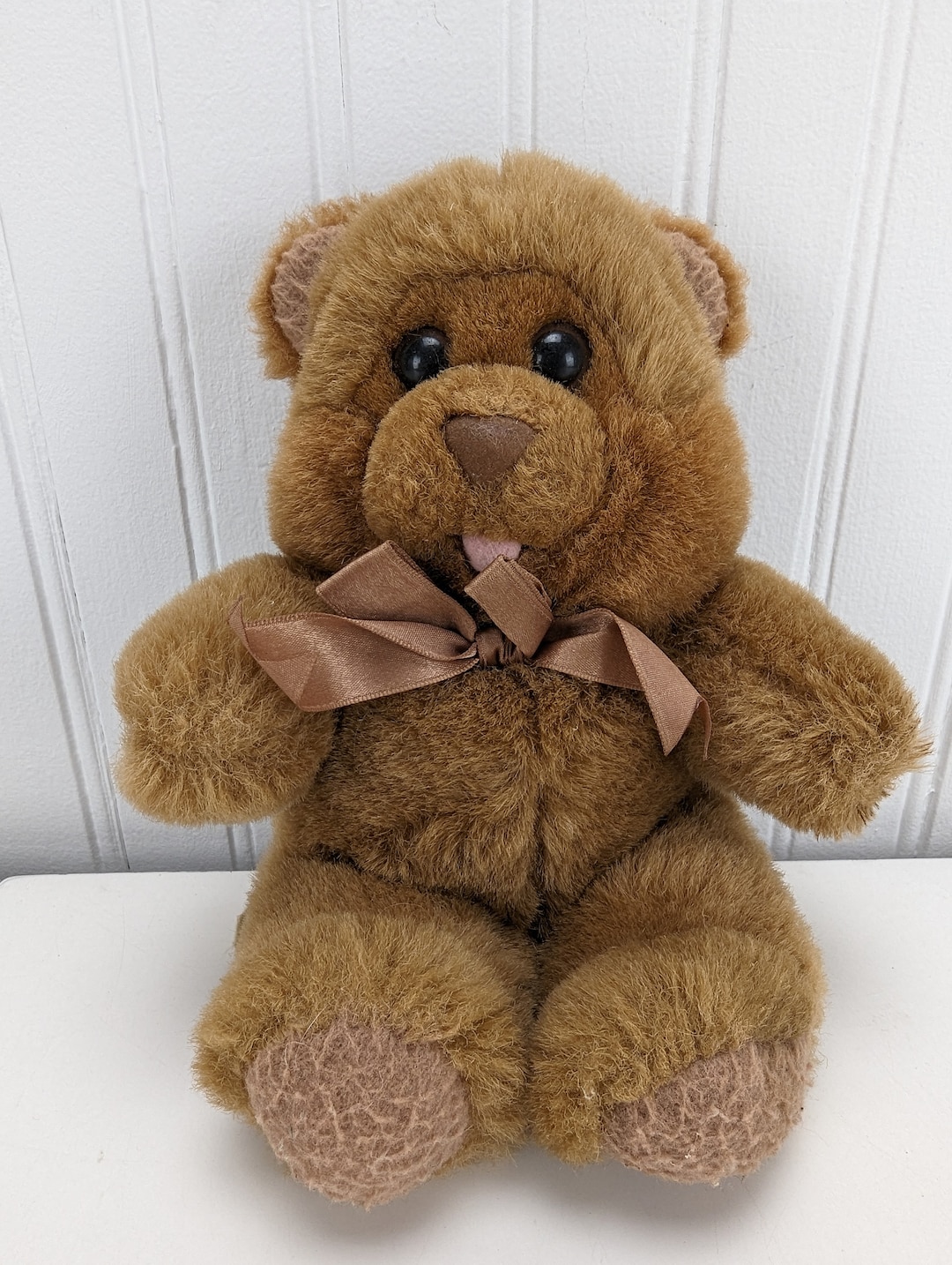 Vintage Fairview Brown Teddy Bear Plush Stuffed Animal Heart Nose 9 ...