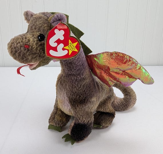 Ty Original Beanie Baby Scorch Dragon Plush Stuffed Animal 1998
