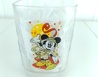 2000 Disney Animal Kingdom Safari Mickey Mouse Glass Cup Vintage