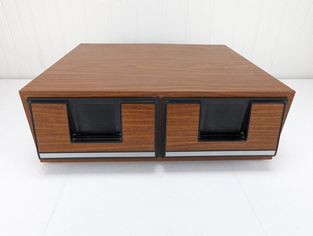 Vintage VHS Tape Holder 2 Drawer Holds 24 Tapes Faux Wood Etsy