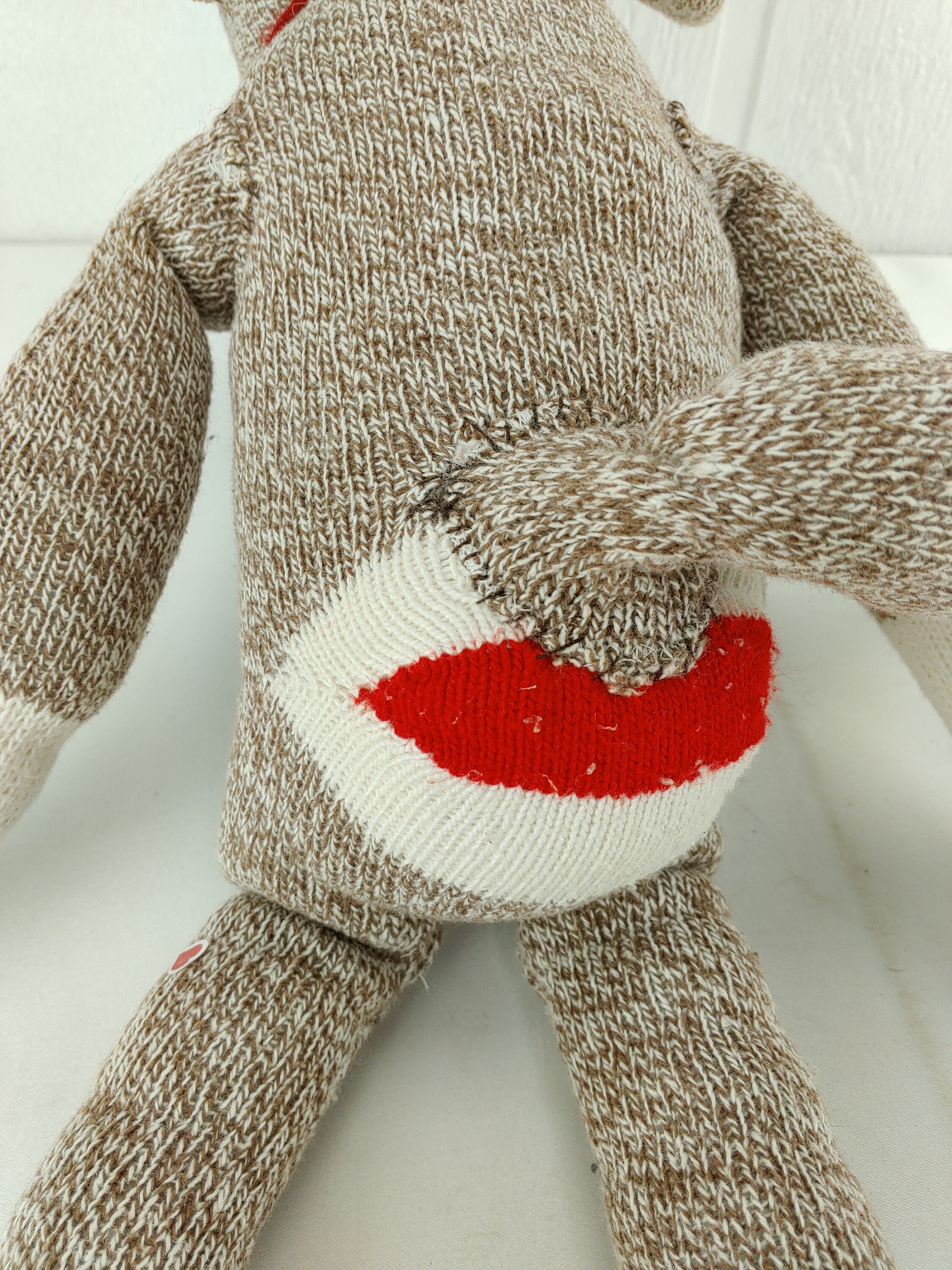 Vintage Handmade Sock Monkey Plush Doll 21 Stuffed Toy Etsy UK