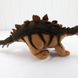 A&A Brown Stegosaurus Dinosaur Plush 17&quot; Stuffed Animal 1999 Museum of Science