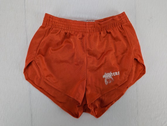 Vintage Nylon Hooters Shorts Orange 3XS Booty USA… - image 1