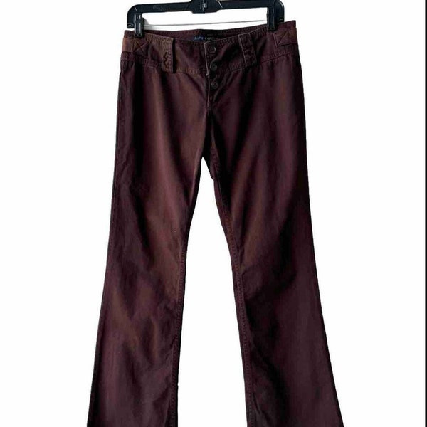 Vintage Juicy Couture Y2K Brown Flare Cotton Pants Size 29