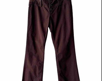 Vintage Juicy Couture Y2K Brown Flare Cotton Pants Size 29