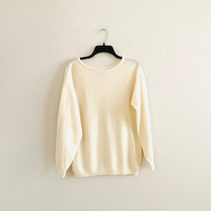 80s Vintage Clifford & Wills Ivory Lambswool Pullover Sweater image 1