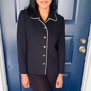 90s Casual Corner 5 Button Black Blazer image 1