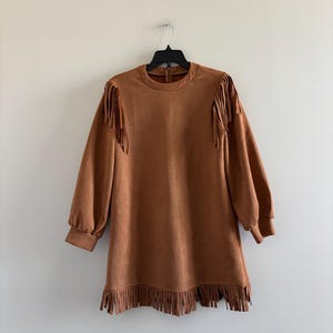 knee length dresses for ladies LONG SLEEVE MINI SUEDE DRESS- 2 COLORS – S&E Retail Expo main image 1