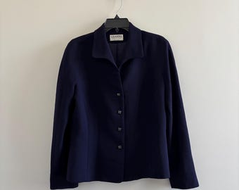 Blazer Gianni Petite vintage de los 90, morado oscuro, lana, talla 10, para mujer, estilo preppy, académico, Whimsigoth, EE. UU.